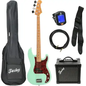 Fazley Sunset Series Piranha 4 Surf Green basgitaar starterset