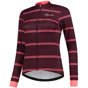 Rogelli Stripe Fietsjack Winter - Dames - Bordeaux, Koraal - Maat MVendu parbol