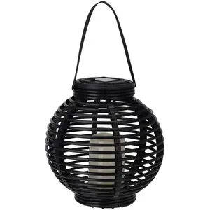 PROGARDEN Lanterne solaire rotin noir 21x21 cm KO-CX2000240Vendu parcdiscount