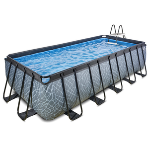 Piscine EXIT Stone 540x250x122cm avec pompe de filtration - grise