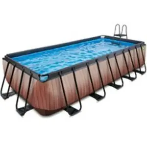 Piscine EXIT Wood 540x250x122cm avec pompe de filtration - marron