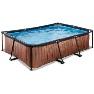 Comparateur de prix : Piscine EXIT Wood 220x150x65cm avec pompe filtrante - marron