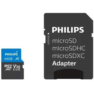 Carte Flash - PHILIPS - MicroSDXC - 64 Go - Classe 10 - UHS-I U3 4K pas cher