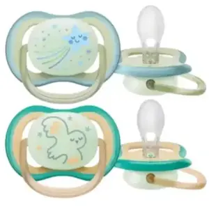 Philips Lot De 2 Sucettes Ultra Air Nuit 0-6 Mois PhosphorescentVendu paratida-sante-discount-fr