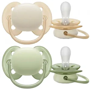 Sucettes-Avent Ultra Soft 2 Sucettes Orthodontiques Silicone 0-6 Mois (Modèle : Rose et Mauve) pas cher