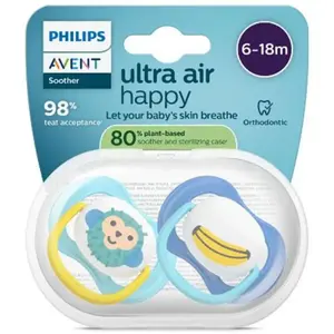 Avent Sucette Ultra Air jour 6-18M Mix x2, sans BPAVendu paratida-sante-discount-fr