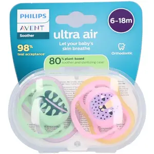 Philips Avent, Tétine, Pacifier SCF087/13 ultra air (2 x, 6 - 18 M.) pas cher