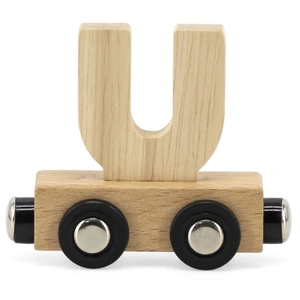 Tryco Houten Naturel Lettertrein Letter U - Letterwagon voor Woorden e...