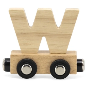 Tryco Houten Naturel Lettertrein Letter W - Letterwagon voor Woorden e...