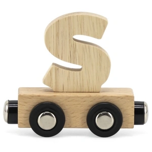 Tryco Houten Naturel Lettertrein Letter S - Letterwagon voor Woorden e...
