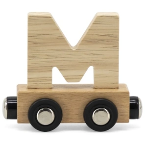 Tryco Houten Naturel Lettertrein Letter M - Letterwagon voor Woorden e...