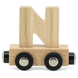Tryco Houten Naturel Lettertrein Letter N - Letterwagon voor Woorden e...