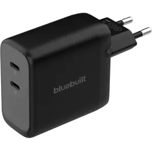 BlueBuilt 100 W Chargeur GaN avec 2 Ports USB-C Noir BBPD100W2B pas cher