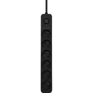 BlueBuilt Multiprise 6 Entrées 3 Mètres Noir