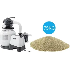 Intex - Zandfilterpomp 7900 L/u & Filterzand 75 kg pas cher