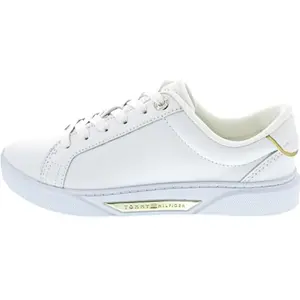 Tommy Hilfiger Baskets chic Hw Court pour femme avec semelle Cupsole, White, 36 EU pas cher