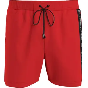Comparateur de prix : Tommy Jeans Short de Bain Medium Drawstring Mi-Long Homme, Rouge (Hot Heat), S