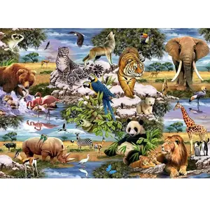 Mr. Broccoli Puzzel 1000 Stukjes Volwassenen - Wild Animals - Legpuzzel Wildlife - FSC® - Dieren Collectie - 68 x 48 cm pas cher