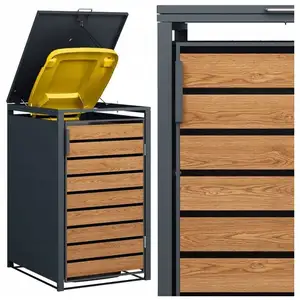 VikingChoice - Container ombouw - 1 kliko - 240 liter - antraciet, houtlook pas cher