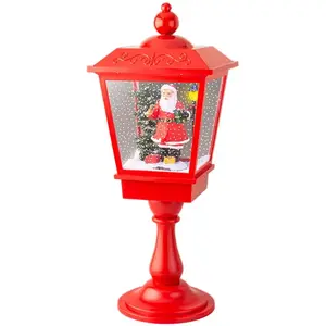 Lanterne à LED Lumineo Rouge Père Noël Musique Mouvement pas cher