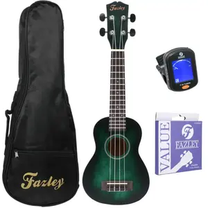 Fazley K5521-COL-G ColourTune sopraan ukelele starterset pas cher