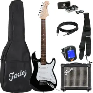 Fazley Classic Series FST034 Black elektrische gitaar starterset pas cher