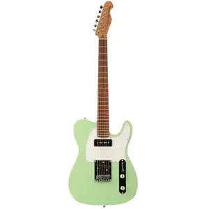 Comparateur de prix : Fazley Sunset Series Tempest 90 Surf Green elektrische gitaar met gigb...