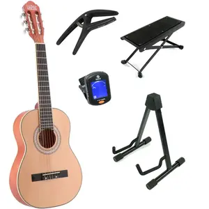 LaPaz C30N klassieke gitaar 3/4-formaat naturel + statief + accessoires