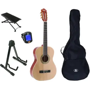LaPaz 002 NT klassieke gitaar 3/4-formaat naturel + accessoires pas cher