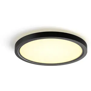 Philips Hue Tento plafondlamp - warm- tot koelwit licht - rond - zwart - Ø30 cm