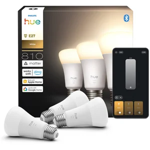 Philips Hue White A60   Ampoule connectée E27 810 lm (Pack 3) pas cher