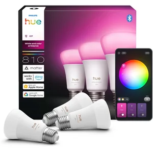 Philips Hue Slimme LED A60 lamp, Wit en Gekleurd Licht, E27 Fitting, 3... pas cher