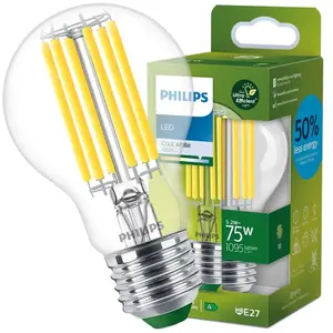 Philips Ultra Efficient LED lamp Transparant - 75 W - E27 - Koelwit li... pas cher