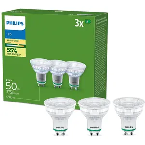 Philips, Ampoule, Spots à LED (GU10, 2.10 W, 375 lm, 3 x, A) pas cher