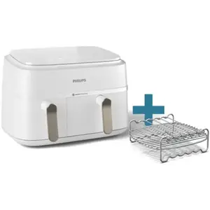 Airfryer Philips Série 3000 Airfryer à double panier - Blanc NA353/14 pas cher