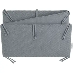 Comparateur de prix : Baby's Only Gebreide bedbumper Grace - Bedomrander - Bedomranding baby met visgraatpatroon - Boxbumper - Parkomrander uit katoen en acryl - Nordic Blue - 180x30 cm