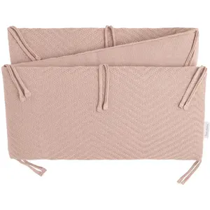 Comparateur de prix : Baby's Only Gebreide bedbumper Grace - Bedomrander - Bedomranding baby met visgraatpatroon - Boxbumper - Parkomrander uit katoen en acryl - Blush - 180x30 cm