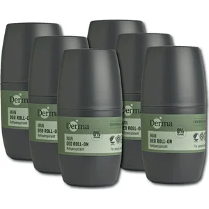 Derma Eco Man - Deodorant Roller - 6 x 50 ML - Anti-transpirant deodorant - Langwerkende bescherming - Hygiënisch aanbrengen pas cher