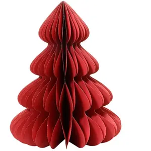 Sapin de Noël Decoris Rouge Papier Ø 72 x 90 cm pas cher