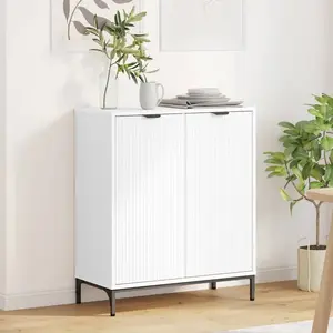 vidaXL Buffet Blanc 69,5 x 33 x 82 cm Bois d'ingénierie pas cher