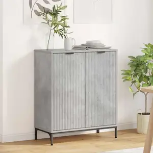 vidaXL Buffet Gris béton 69,5 x 33 x 82 cm Bois d'ingénierie pas cher