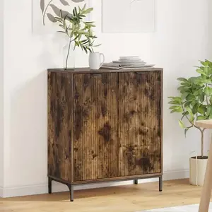 vidaXL Buffet Chêne fumé 69,5 x 33 x 82 cm Bois d'ingénierie pas cher