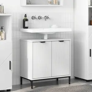 vidaXL Meuble de Lavabo de Salle de Bain Blanc 60,5 x 33,5 x 61 cm pas cher