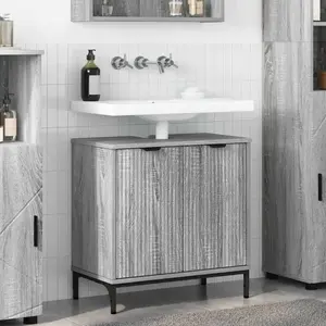 vidaXL Meuble de Lavabo de Salle de Bain avec stockage Sonoma gris pas cher