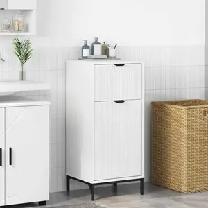 vidaXL Cabinet de salle de bain avec tiroir Blanc 39.5 x 36 x 88 cm pas cher