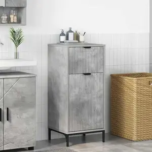vidaXL Cabinet de salle de bain Gris béton 39.5 x 36 x 88 cm pas cher