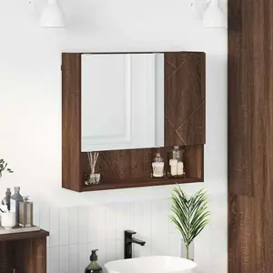 vidaXL Armoire Miroir Chêne marron 59 x 17 x 55 cm Bois d'ingénierie pas cher