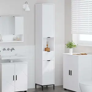 vidaXL Meuble de salle de bain haut Blanc 31.5 x 33 x 190 cm pas cher