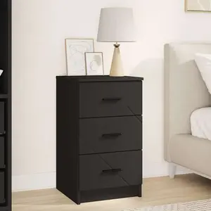 vidaXL Cabinet de chevet Noir 38 x 38 x 66 cm Bois d'ingénierie pas cher