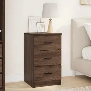 vidaXL Cabinet de chevet avec tiroir Chêne marron 38 x 38 x 66 cm pas cher
